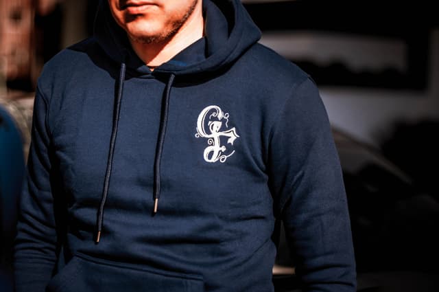 Grimy Navy Blue Hoodie image 2