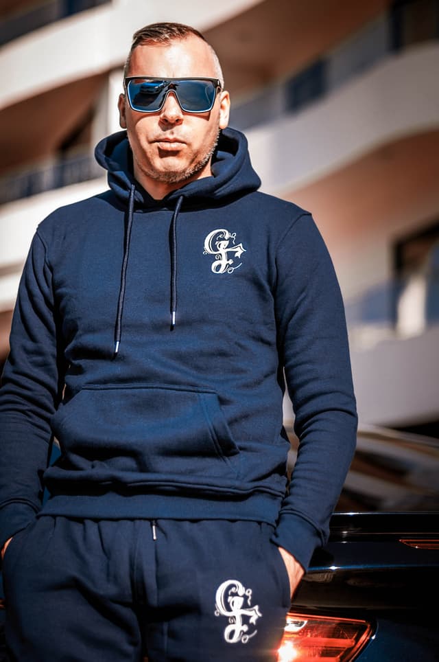 Grimy Navy Blue Hoodie image 3
